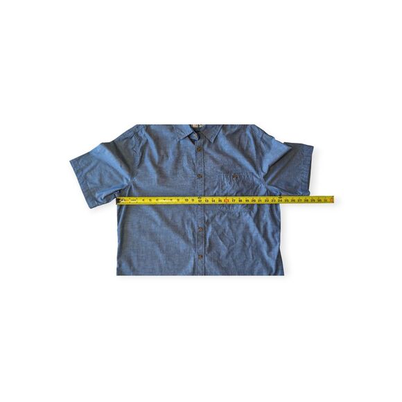 Men’s Mossimo Short Sleeve Blue Button Down Breast Pocket Shirt X-Large - Picture 4 of 7